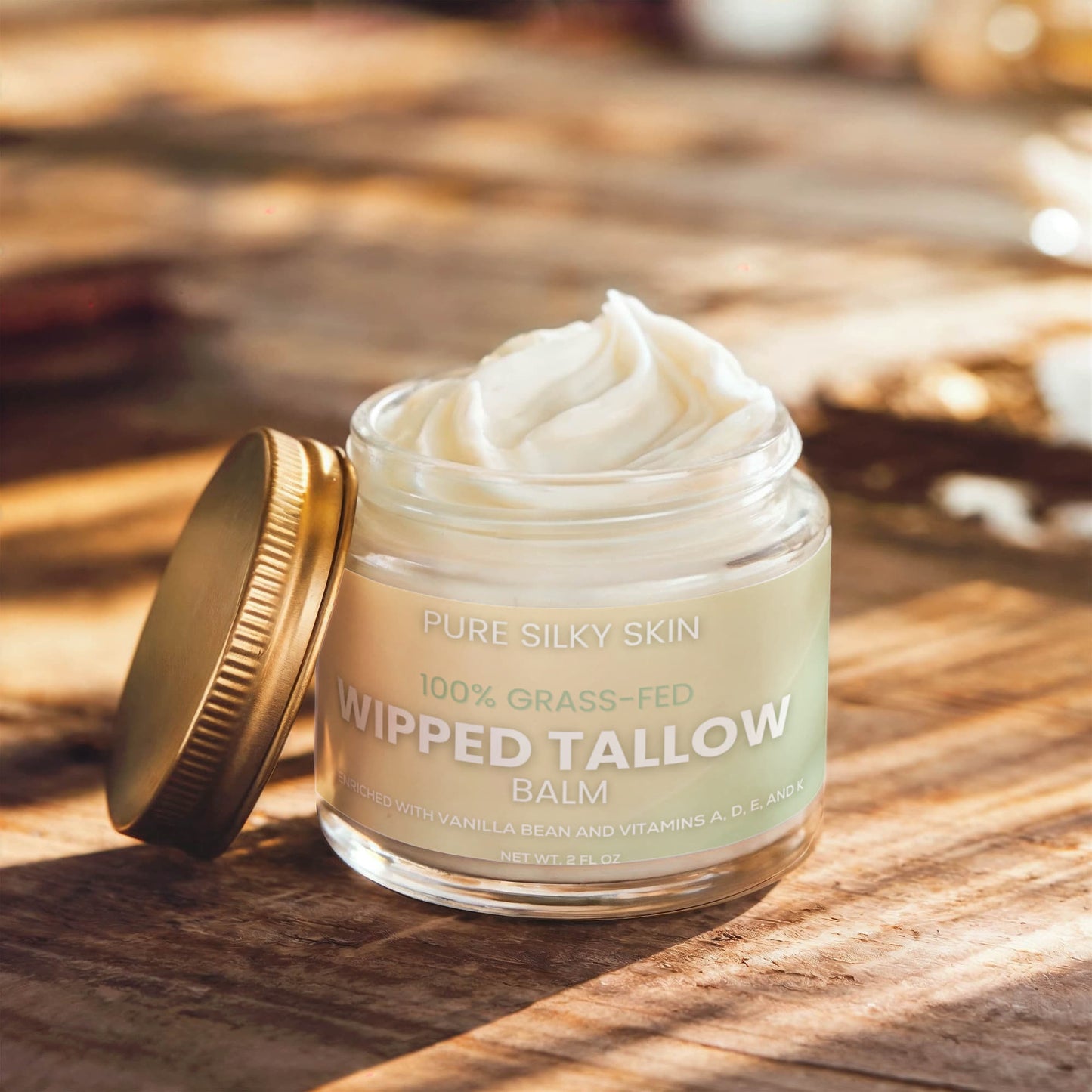 100% Grass-Fed Whipped Tallow Balm with Vanilla Bean