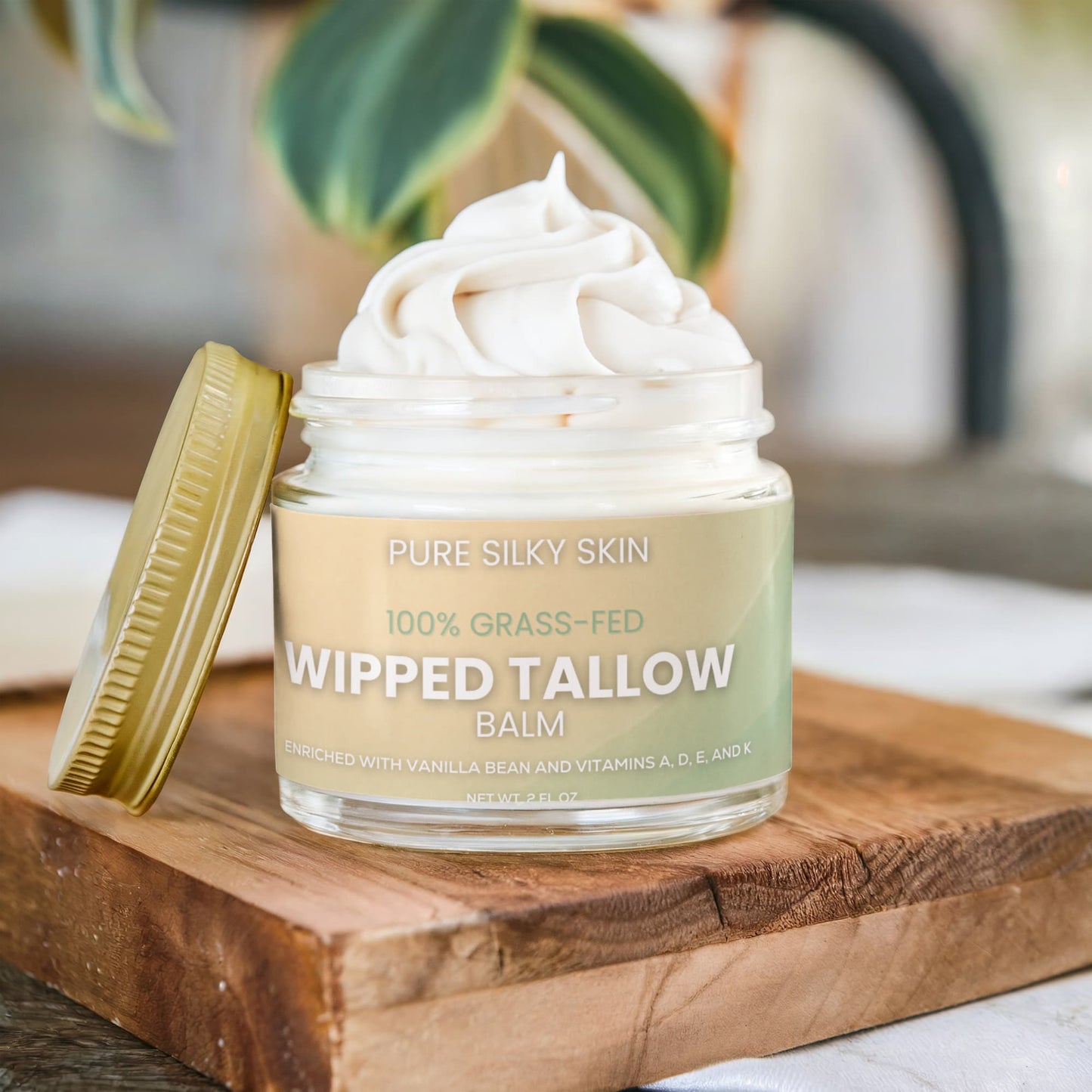 100% Grass-Fed Whipped Tallow Balm with Vanilla Bean