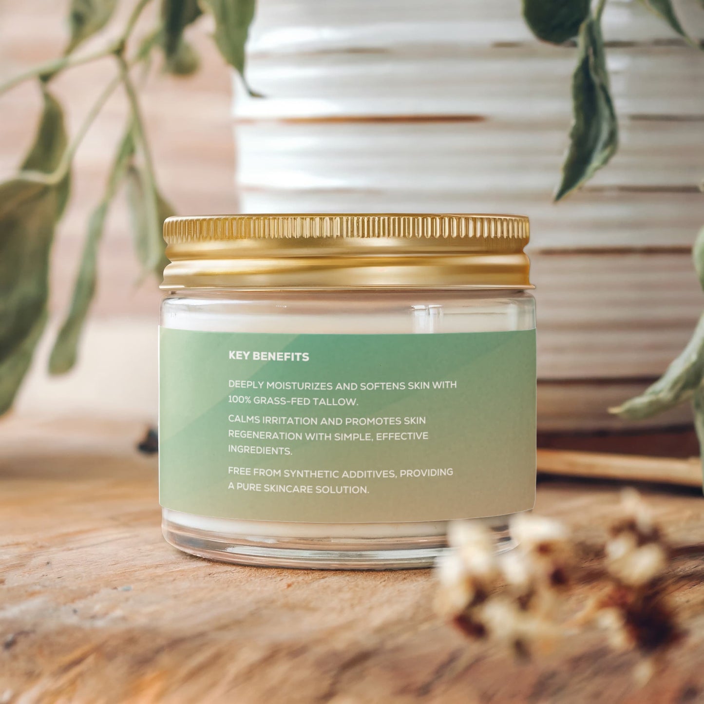 100% Grass-Fed Whipped Tallow Balm with Vanilla Bean