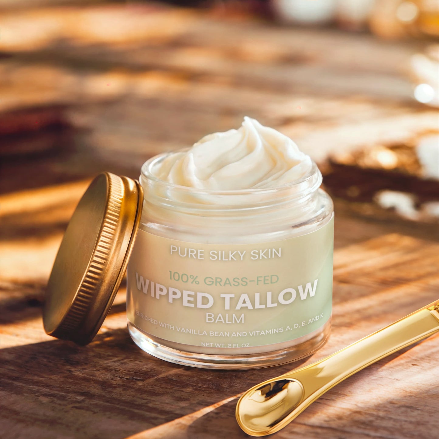 100% Grass-Fed Whipped Tallow Balm with Vanilla Bean