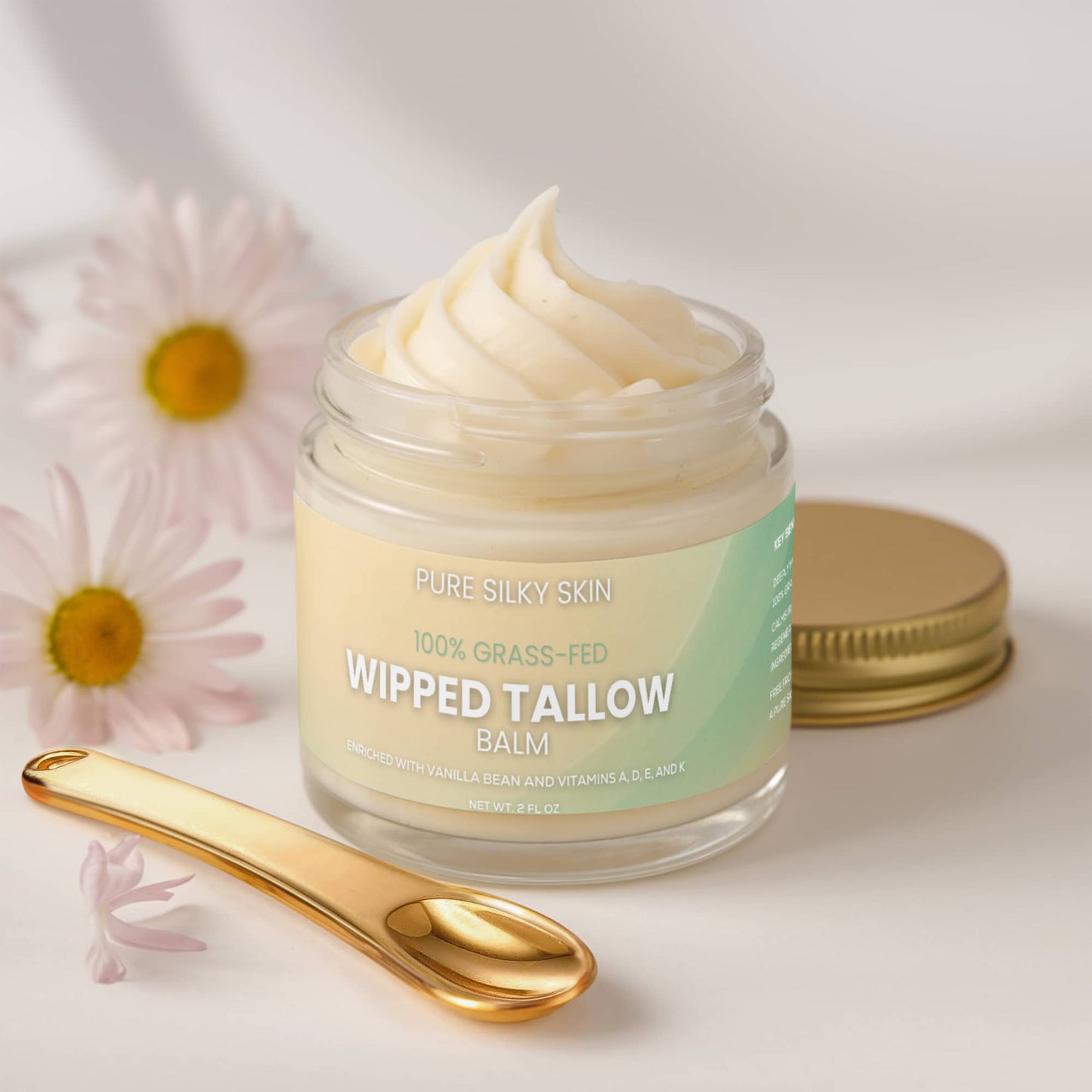 100% Grass-Fed Whipped Tallow Balm with Vanilla Bean